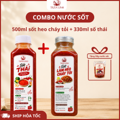 Combo Sốt Làm Khô Heo Cháy Tỏi 500ml Và Sốt Thái 330ml – Bếp Trần Linh
