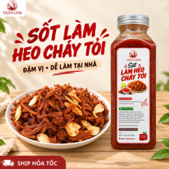 Sốt Làm Khô Heo Cháy Tỏi Bếp Nhà Trần Linh 500ml - Dùng Cho 1kg Thịt, Nguyên Liệu Việt Nam, Tự Nhiên